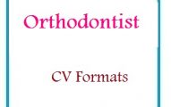 Orthodontist CV Formats