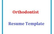 Orthodontist Resume Template