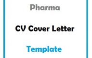 Pharma CV Cover Letter Template