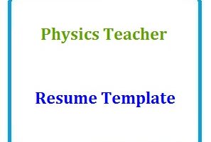 Physics Teacher Resume Template