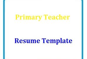 Primary Teacher Resume Template
