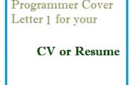 Programmer Cover Letter 1 for your CV or Resume