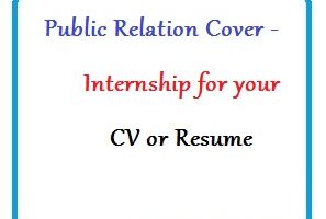 Public Relation Cover - Internship for your CV or Resume
