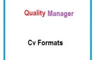 Quality Manager CV Formats