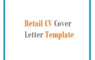 Retail CV Cover Letter Template