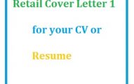 Retail Cover Letter 1 for your CV or Resume