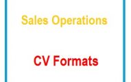 Sales Operations CV Formats