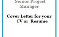 Senior Project Manager Cover Letter for your CV or Resume