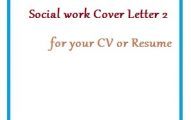 Social work Cover Letter 2 for your CV or Resume