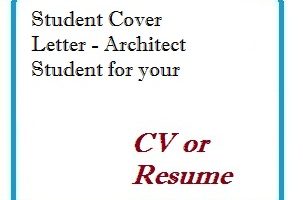 Student Cover Letter - Architect Student for your CV or Resume