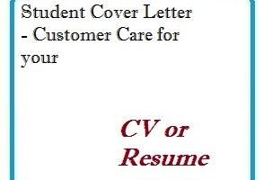 Student Cover Letter - Customer Care for your CV or Resume