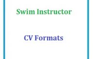 Swim Instructor CV Formats