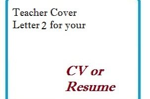 Teacher Cover Letter 2 for your CV or Resume