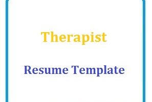 Therapist Resume Template
