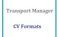 Transport Manager CV Formats