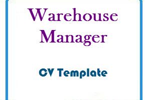 Warehouse Manager CV Template