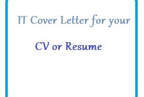 IT Cover Letter for your CV or Resume