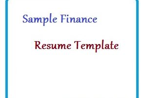 Sample Finance Resume Template