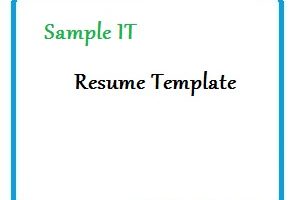 Sample IT Resume Template