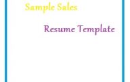 Sample Sales Resume Template
