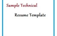 Sample Technical Resume Template