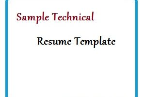 Sample Technical Resume Template