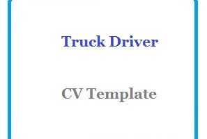 Truck Driver CV Template