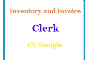 Inventory and Invoice Clerk CV Sample
