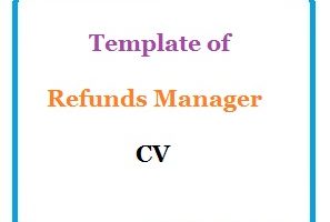 Template of Refunds Manager CV