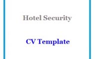 Hotel Security CV Template