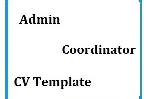 ADMIN COORDINATOR CV Formats