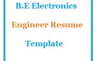 B.E Electronics Engineer Resume Template