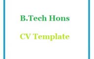 B.Tech Hons CV Template