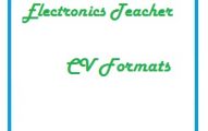 Electronics Teacher CV Formats