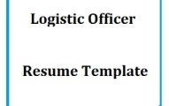 Logistic Officer Resume Template