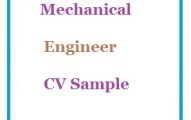 Mechanical Engineer CV Sample