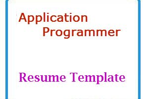 Application Programmer Resume Template