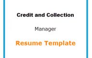 Credit and Collection Manager Resume Template