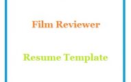 Film Reviewer Resume Template