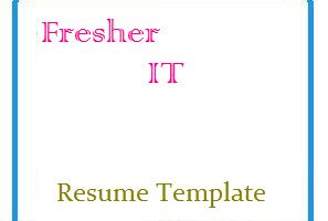Fresher IT Resume Template
