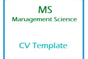 MS Management Science CV Template