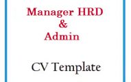 Manager HRD & Admin CV Template