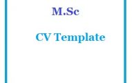 M.Sc CV Template