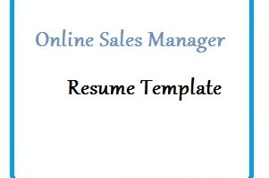 Online Sales Manager Resume Template