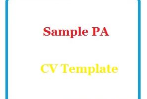Sample PA CV Template