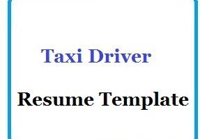Taxi Driver Resume Template