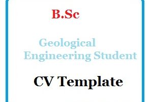 B.Sc Geological Engineering Student CV Template