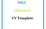 MBA (Finance) CV Template