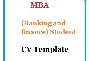 MBA(Banking and finance) Student CV Template