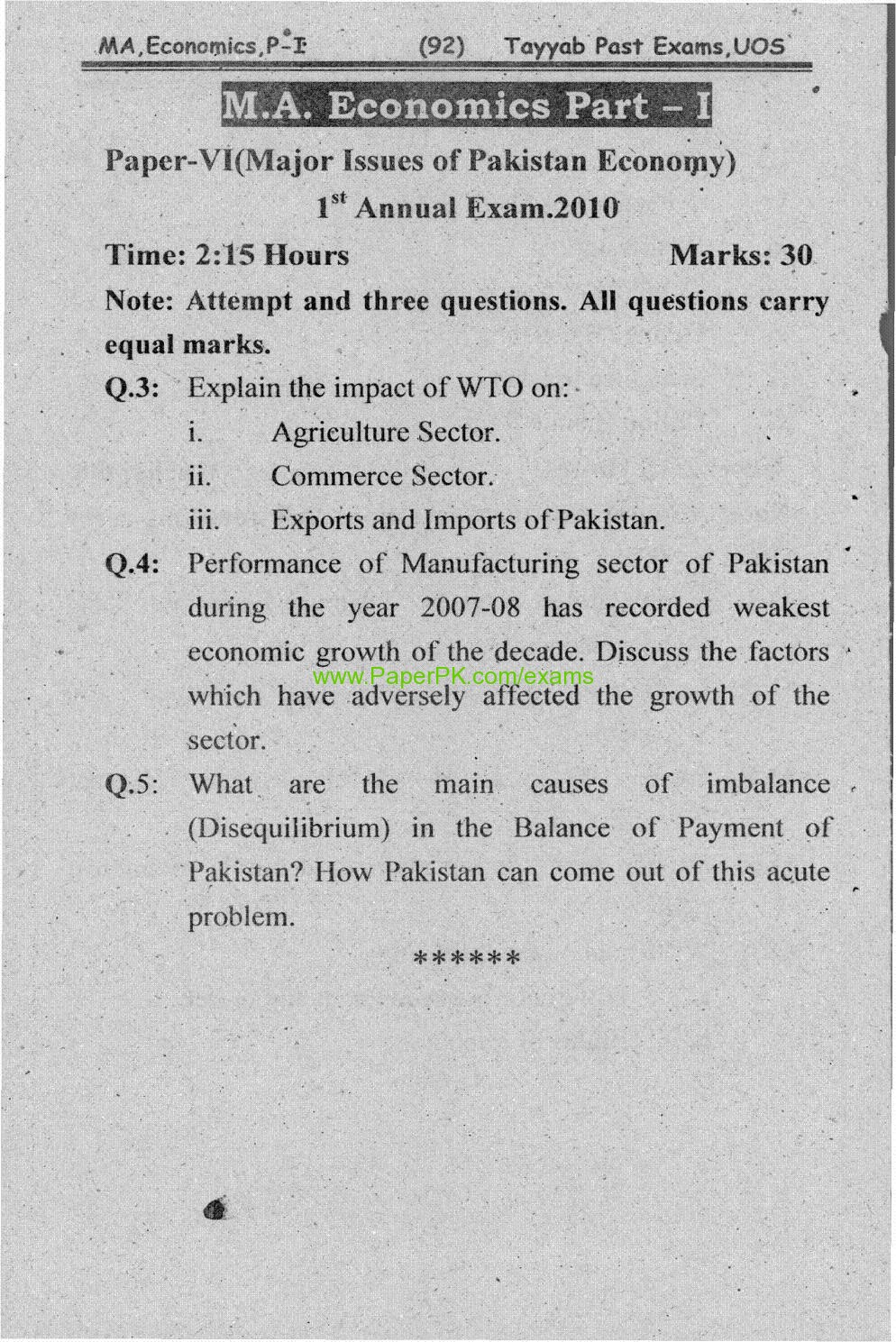 research papers of economics in pakistan